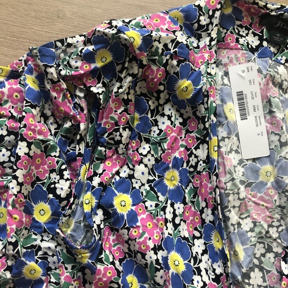 J. Crew | Blue Floral Wrap Soft Rayon Midi Dress - Picture 3 of 6